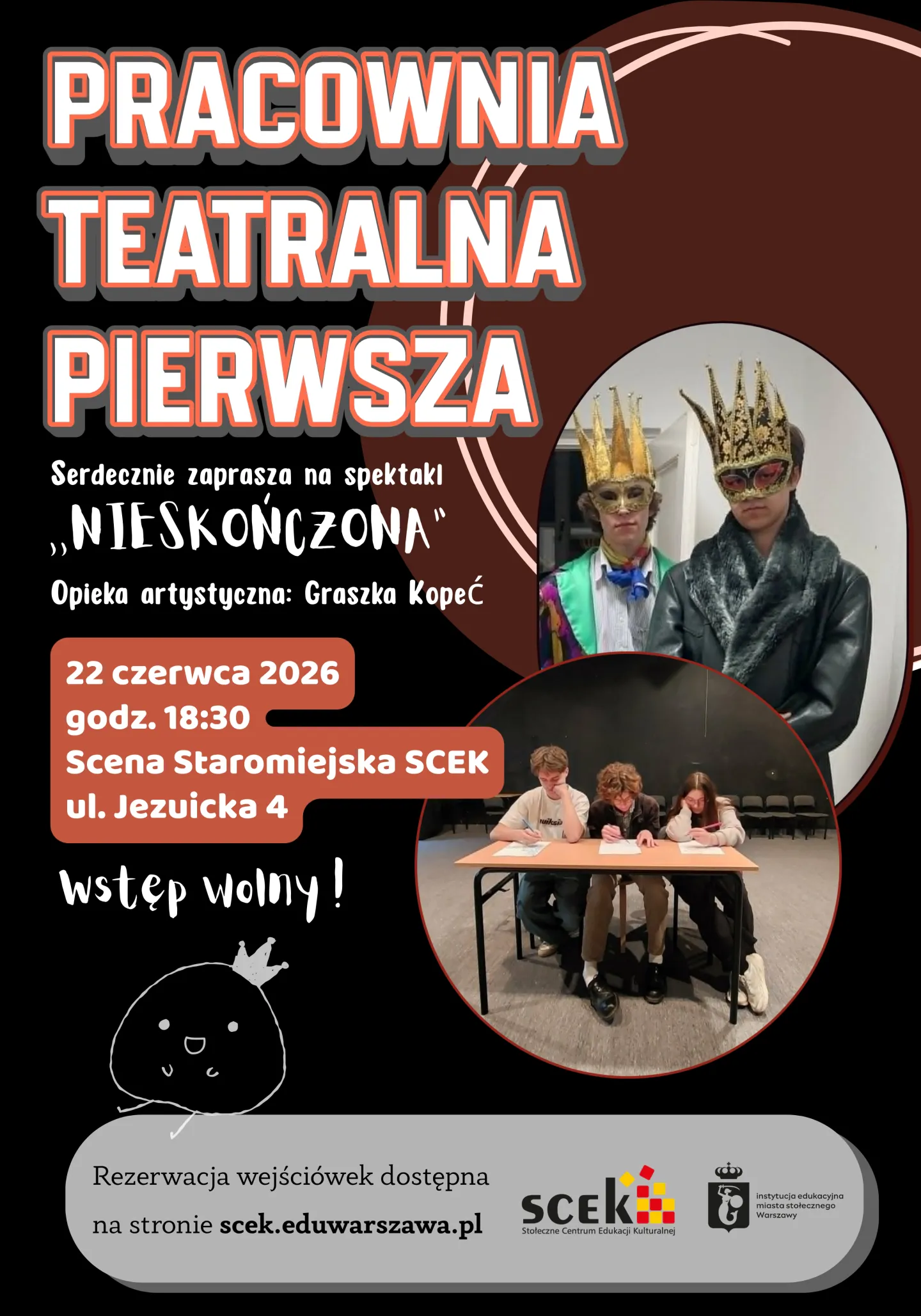 Plakat spektaklu - nieskończona